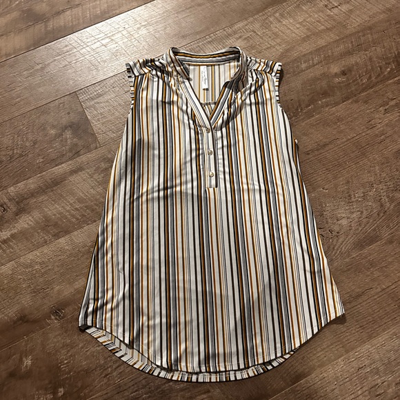 PerSeption Concept Gold and Black Striped Top - Picture 2 of 4